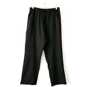Medichic Womens Black High Rise Straight Leg Slit Medical Scrub Pants Size M